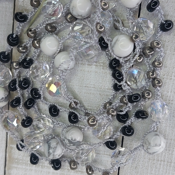 Howlite Gemstone Necklace Czech glass  Necklace, by Rust Belt Raised - Picture 9 of 11